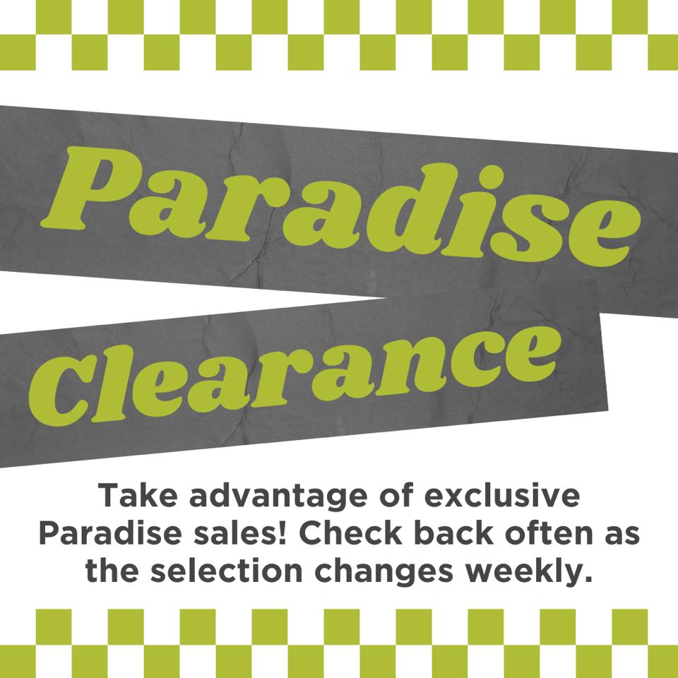 Box with question mark applying to clearance sale section