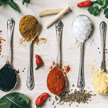 Seasonings on the spoons
