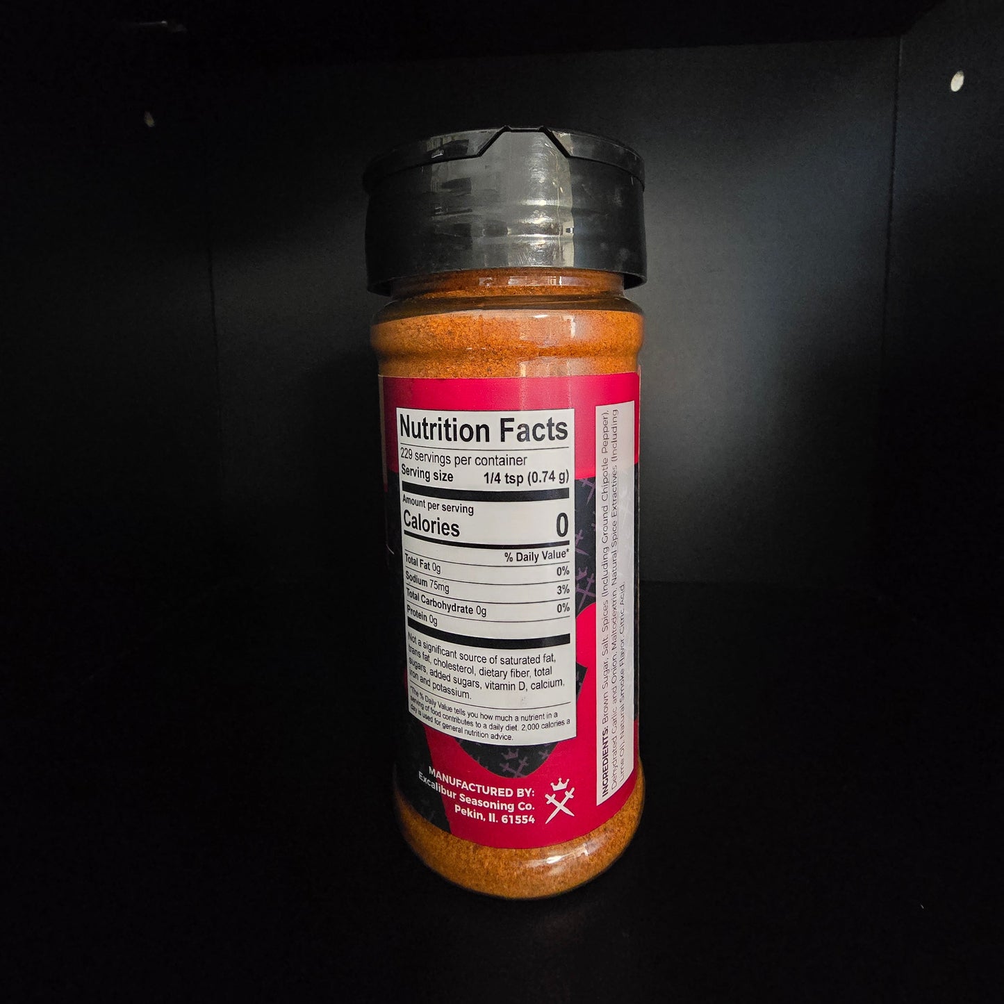 CHIPOTLE LIME SWEET RUB NUTRITION LABEL