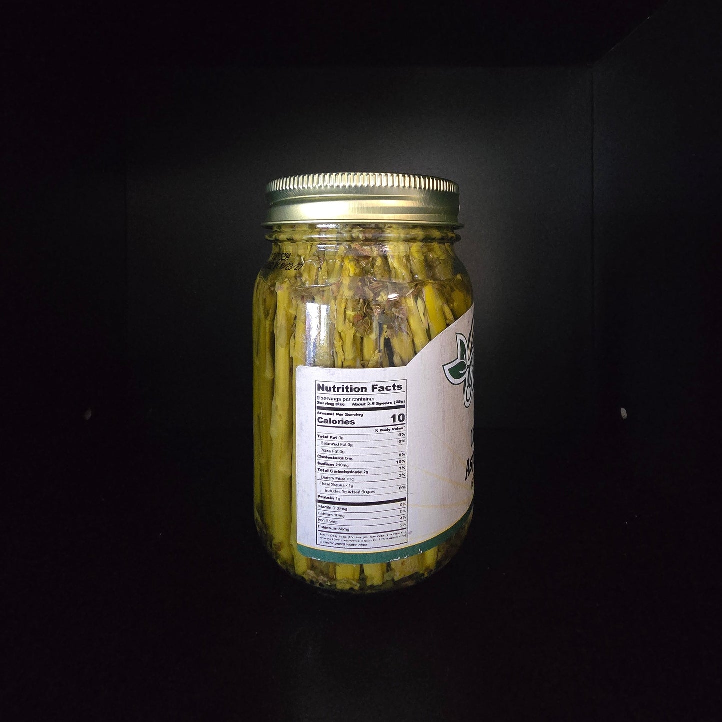 Nutrition label for italian asparagus.