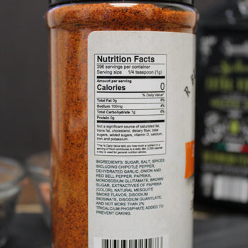 R Butts R Smokin Butt Kickin Chicken Nutritional Label