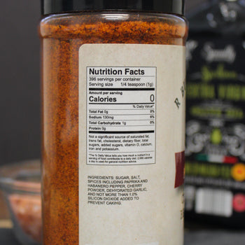 Cherry Habanero Dry Rub Nutritional Label