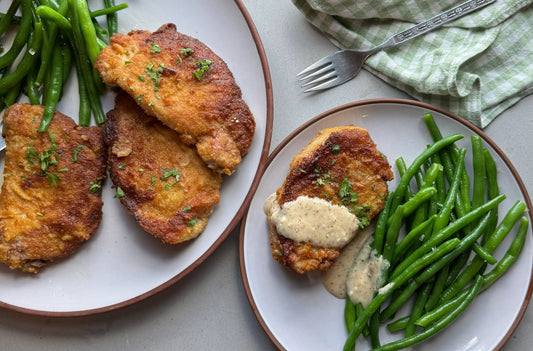 Honey Mustard Pretzel Pork Chops