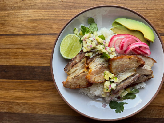Roasted Pork Belly with Pineapple Salsa