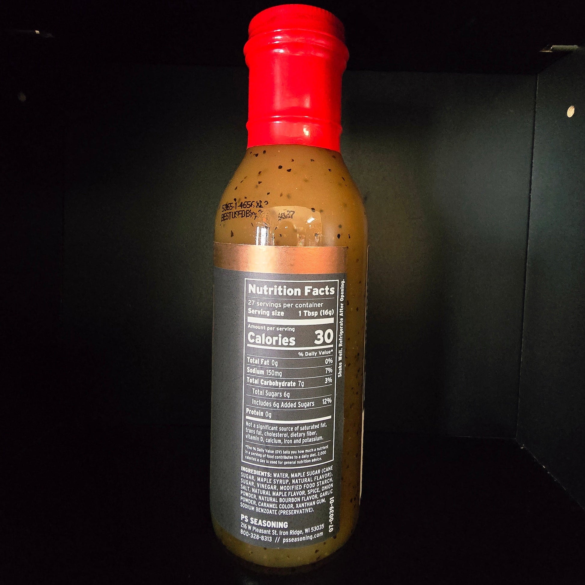 MAPLE BOURBON WING SAUCE NUTRITION LABEL