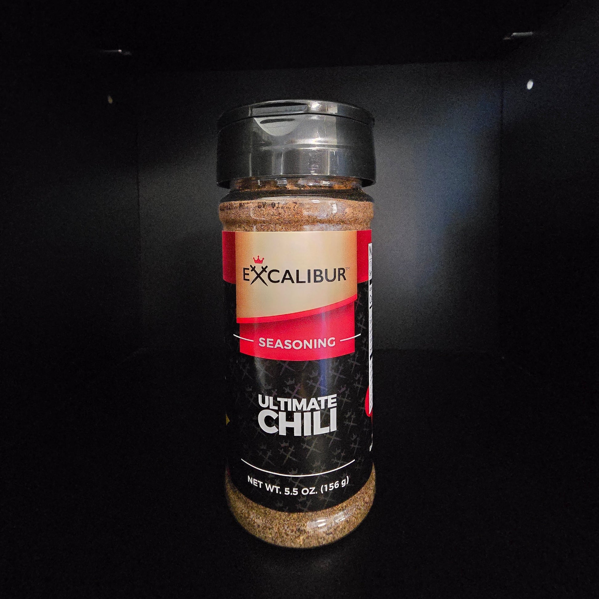 Front label of chili seasoning shaker