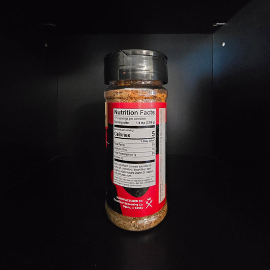 Nutrition label of chili seasoning shaker