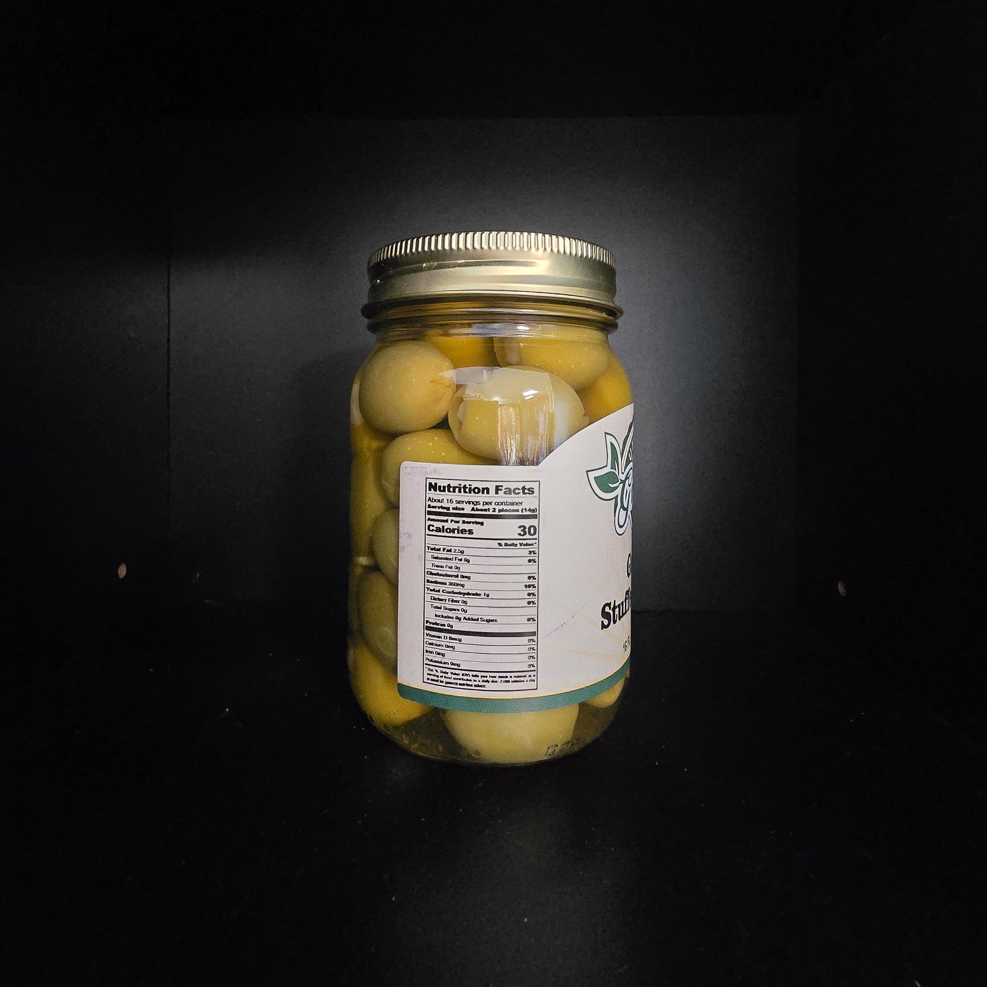 Garlic Stuffed Olives Nutrition Label