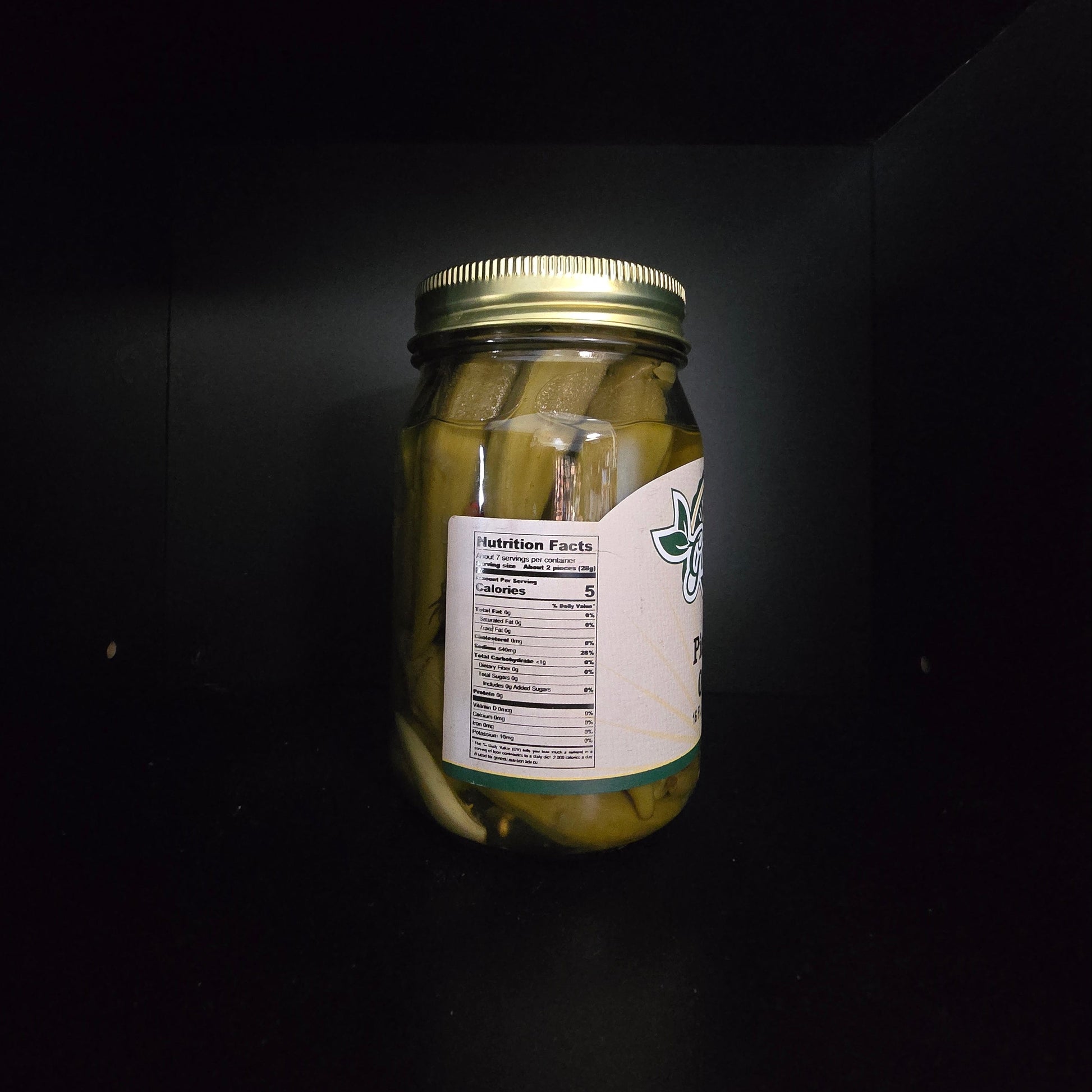 Pickled Okra nutrition label 